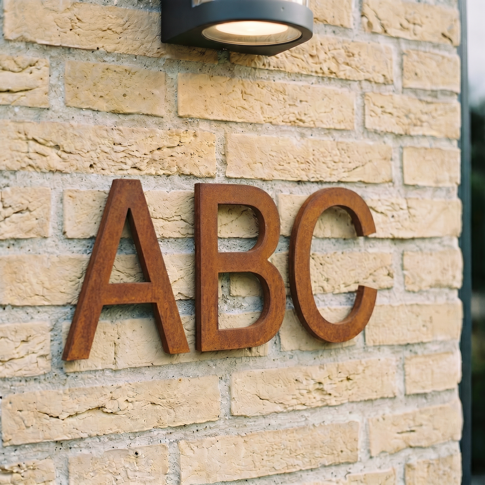 Buchstaben aus Cortenstahl