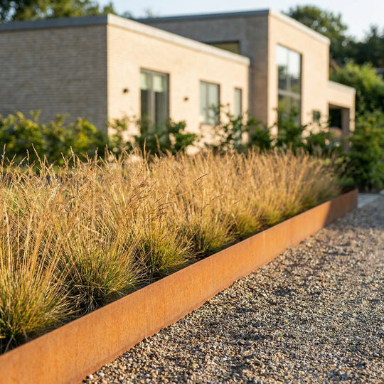 Maßgeschneiderte Bestellung: Beeteinfassung aus 3mm Cortenstahl