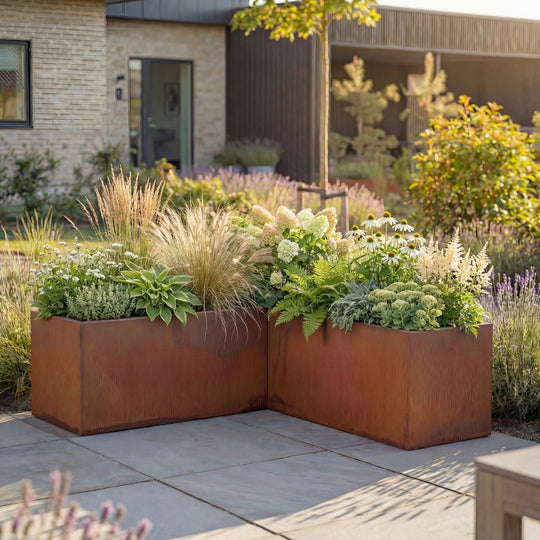 Maßgeschneiderte Bestellung: Pflanzkasten Eckmodell (Winkel-hochbeet)