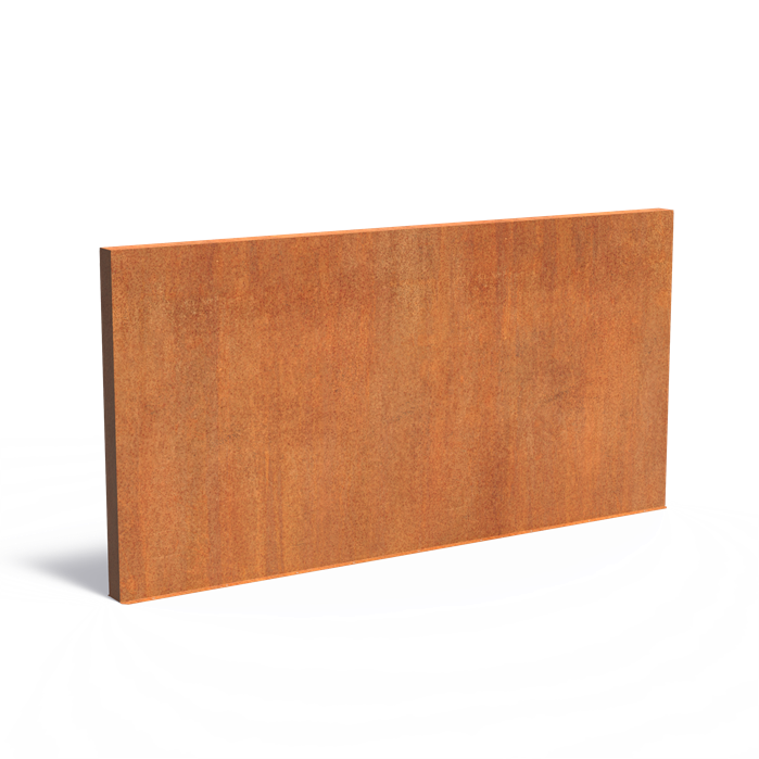 Mauer aus Cortenstahl