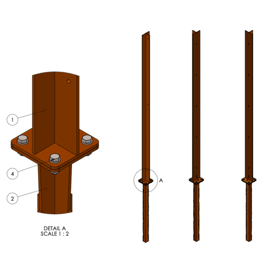 Zaunpfosten aus Cortenstahl