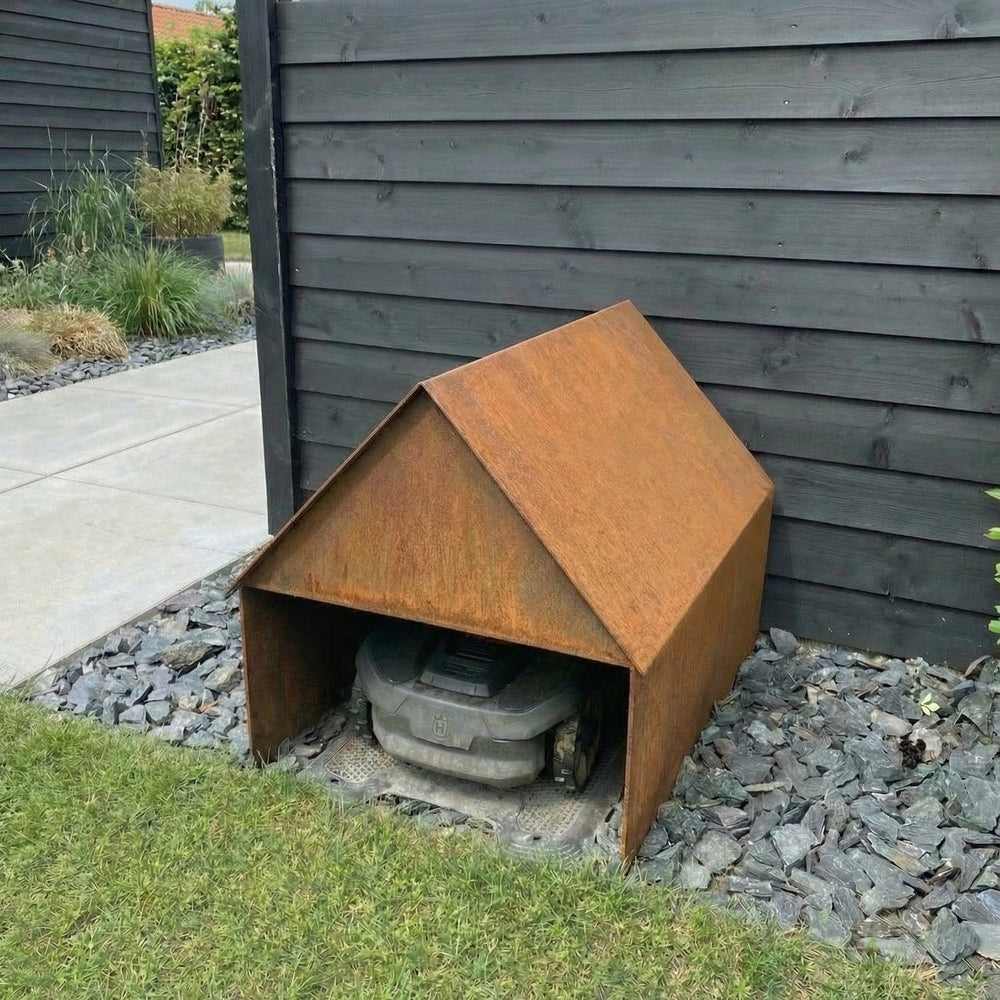 Unterstellplatz für Mährobotern mit Satteldach