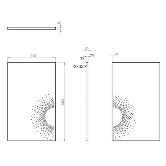 Cortenstahlzaun mit Ausschnitt: Abstrakt 2