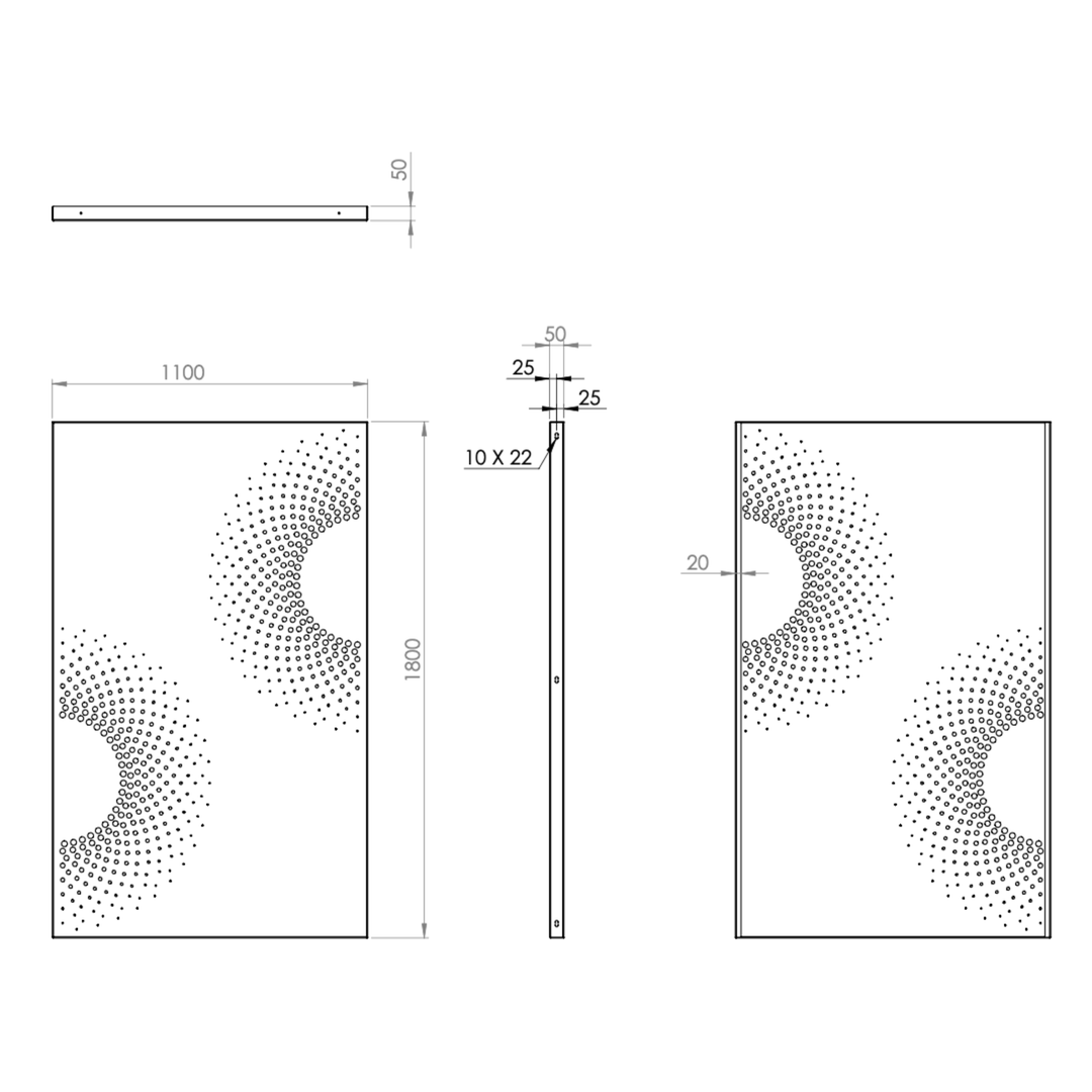 Cortenstahlzaun mit Ausschnitt: Abstrakt 3