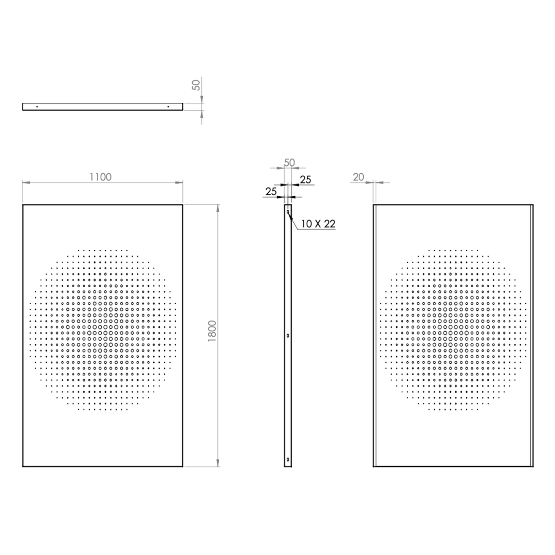 Cortenstahlzaun mit Ausschnitt: Abstrakt 4