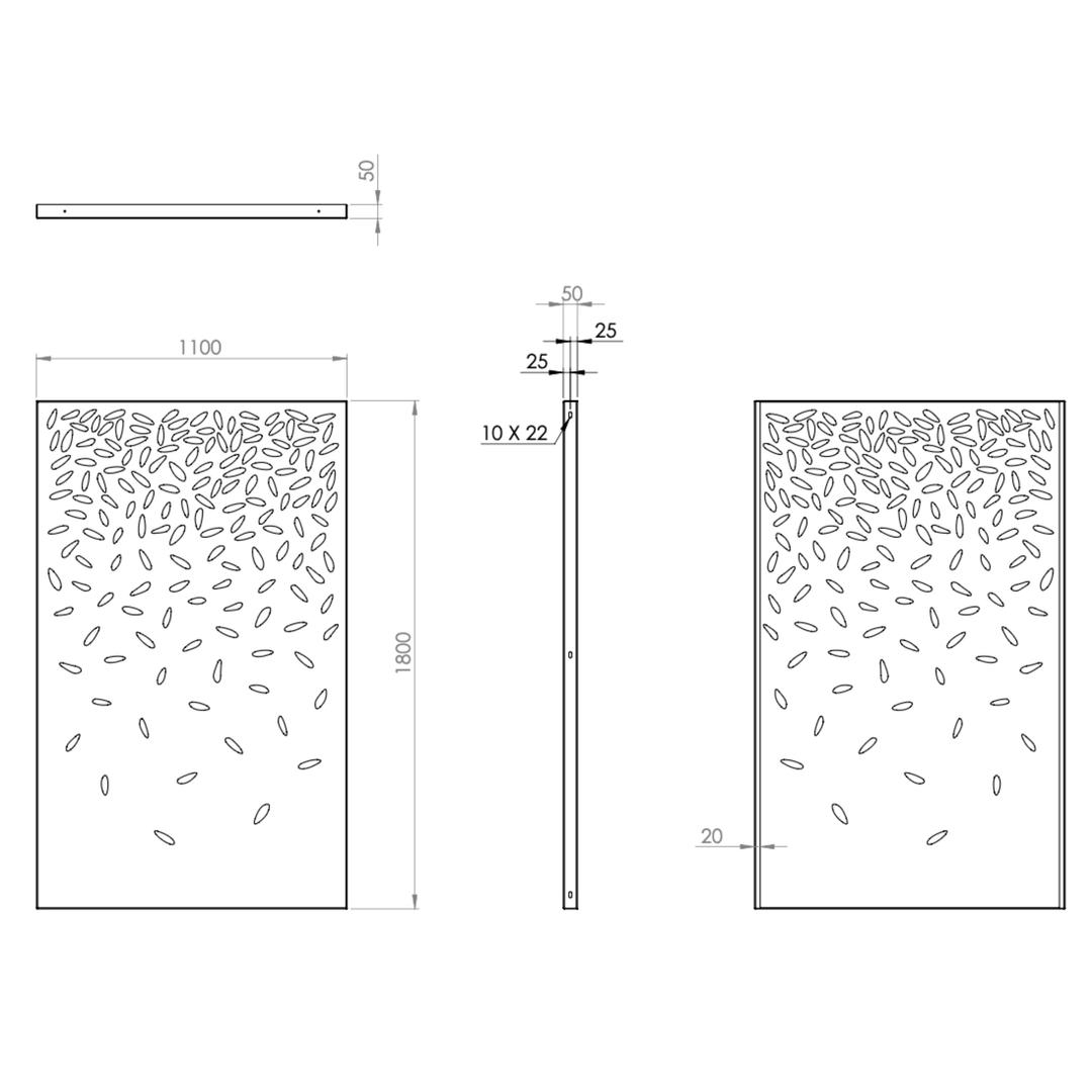 Cortenstahlzaun mit Ausschnitt: Abstrakt 5