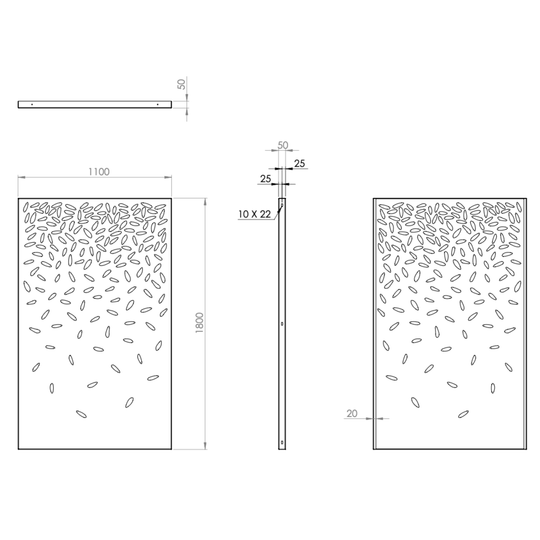 Cortenstahlzaun mit Ausschnitt: Abstrakt 5