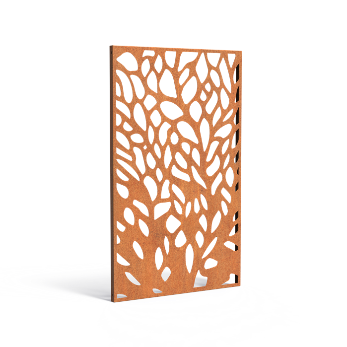 Cortenstahlzaun mit Ausschnitt: Abstrakt 6