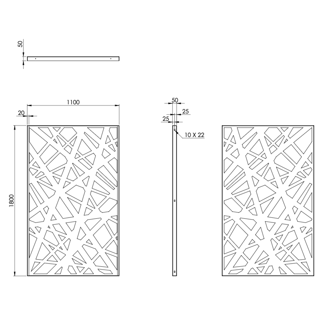 Cortenstahlzaun mit Ausschnitt: Abstrakt 7