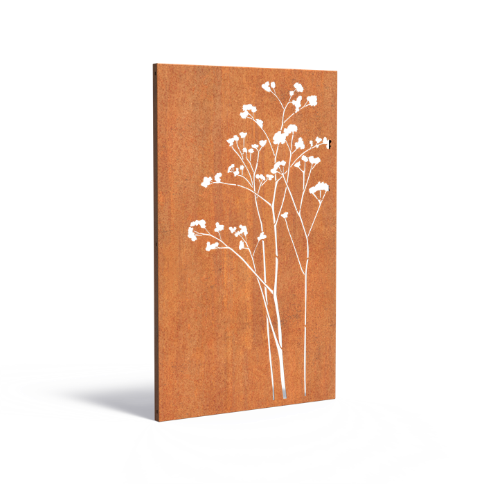 Cortenstahlzaun mit Ausschnitt: Baumwolle