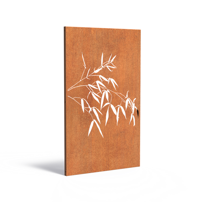 Cortenstahlzaun mit Ausschnitt: Blatt 2