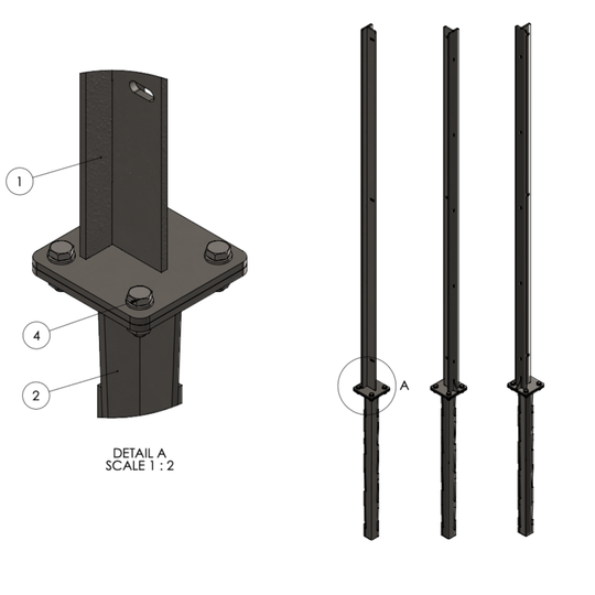 Zaunpfosten aus lackiertem Stahl