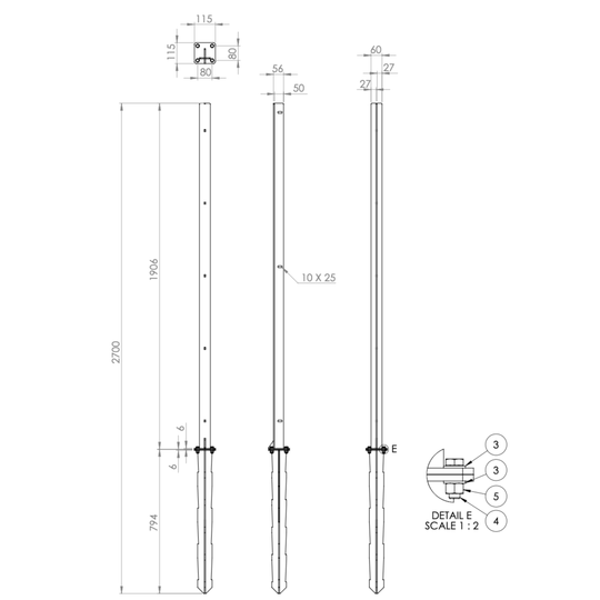 Lackierter Stahlzaun, Breite 1100mm