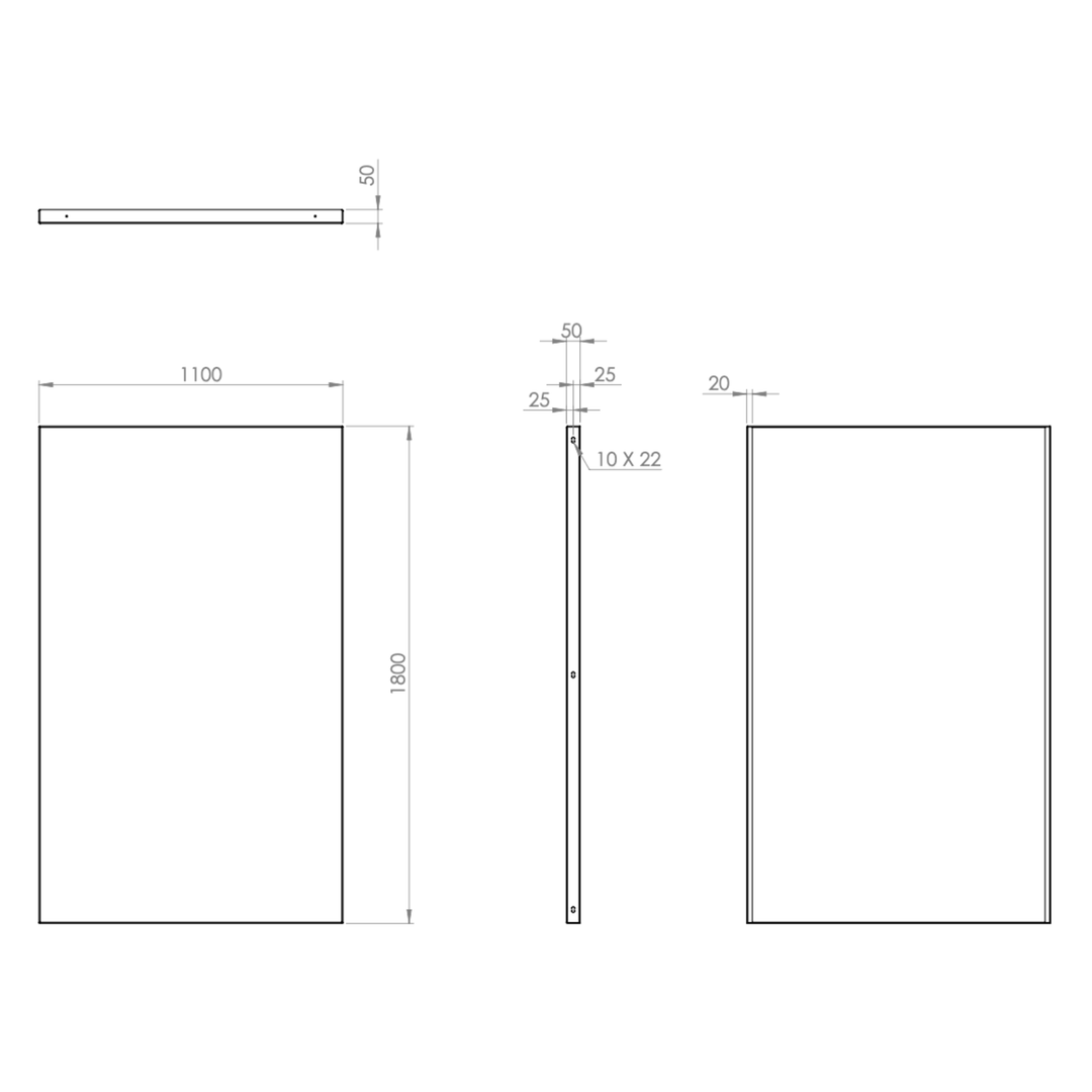 Lackierter Stahlzaun, Breite 1100mm
