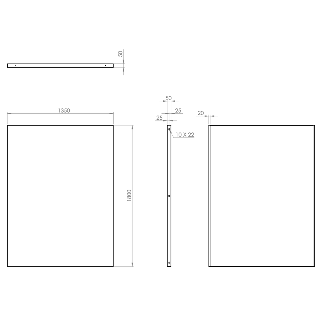 Lackierter Stahlzaun, Breite 1350mm