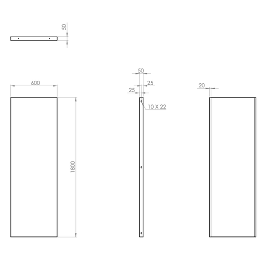 Lackierter Stahlzaun, Breite 600mm