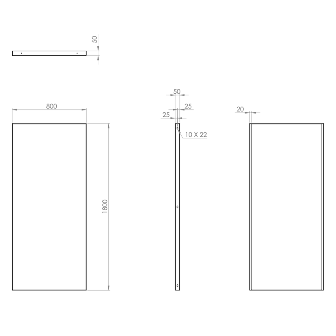 Lackierter Stahlzaun, Breite 800mm