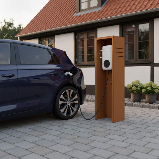 Freistehende Wallbox-Säule - Cortenstahl