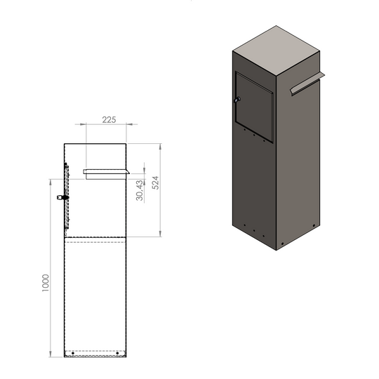 Briefkasten lackiert, Ecke