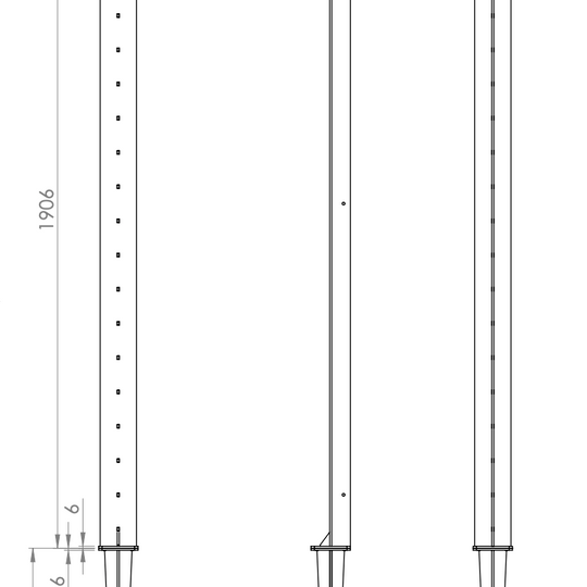 Lackierter Stahlzaun, Breite 400mm