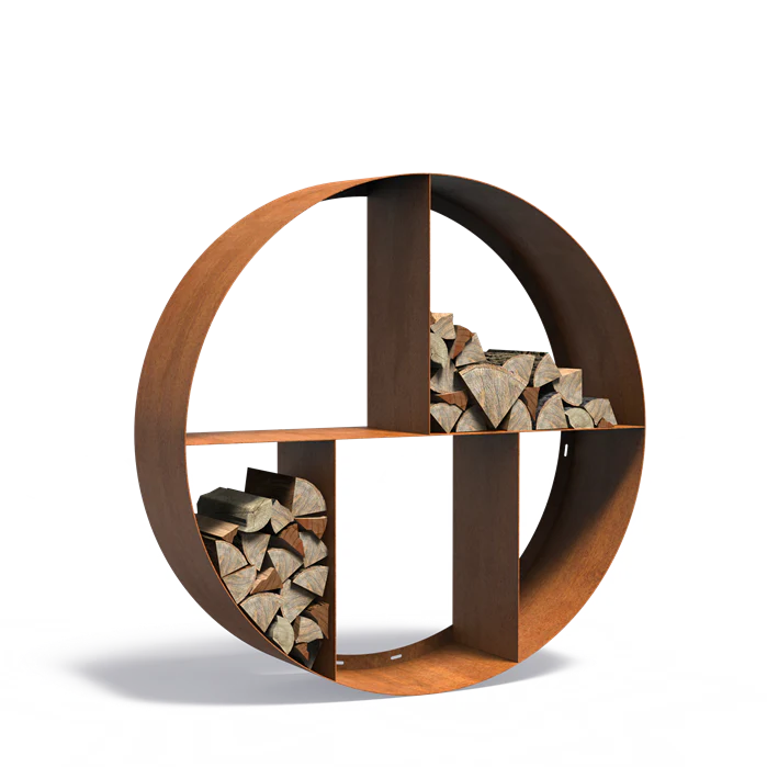 Rundes Brennholzlager