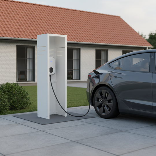 Freistehende Wallbox-Säule - Weiß